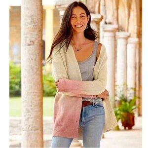 Sundance Sunset Moments Colorblock Ombré Cardigan Sweater Size XS